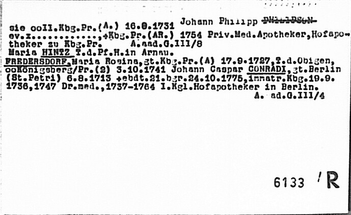 Fredersdorf 6133 R in Kartei Moeller