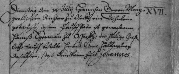 Taufe 1607 Regnitzlosau