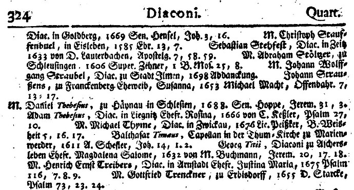 Diaconi in Catalogus gesammleter Leich-Predigten und Funeralien in Folio & Quarto unter gewissen Tituln 1733
