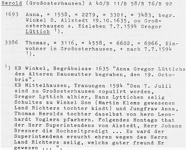 Anna HEROLD oo 1594 Gregor LYTTICH in AL 10628-1 Stolle - Einsender Martin Kessler