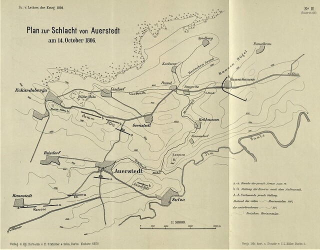 Lettow-Vorbeck O. Der Krieg von 1806 und 1807, Erster Band Jena und Auerstedt Plan zur Schlacht von Auerstedt am 14.10.1806