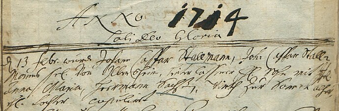 Heirat Stallmann Caspar und Sachs Anna Maria 1714