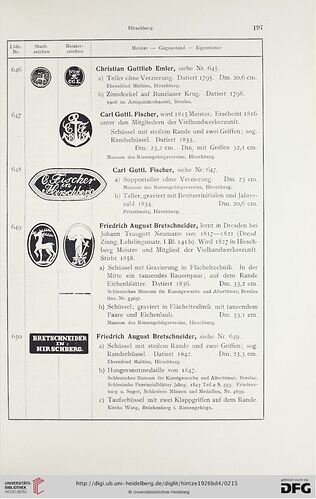 Bretschneider 2 in Die deutschen Zinngießer und ihre Marken Band 4 Schlesische Zinngießer 1926