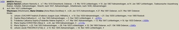 Wischmann in Ortsfamilienbuch Doberan von Masch