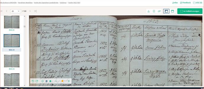 Schröder1823-02-08 bap Archion Schötmar Taufen1822-1827 Bild23(37) ges