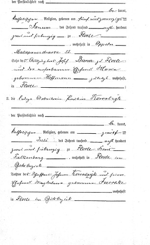 Eheschl. Paul Biener - Pauline Kowalschek 2. Teil