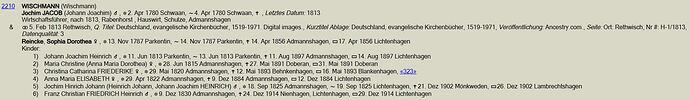 Wischmann in Ortsfamilienbuch Rethwisch von Masch