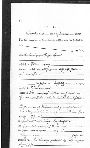 Sterbeurkunde von Elisabeth Jahn geb. Biener