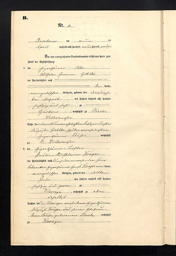 Bertha Wilhelmine Krüger marrige 1899 page 1