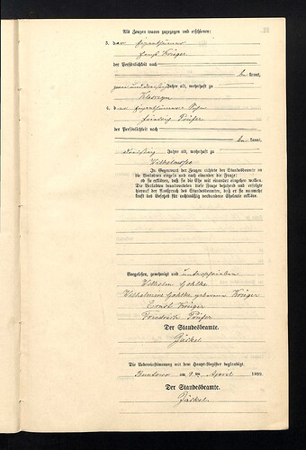 Bertha Wilhelmine Krüger marrige 1899 page 2