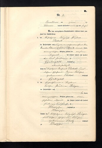 Bertha Pauline Krüger marriage page 1