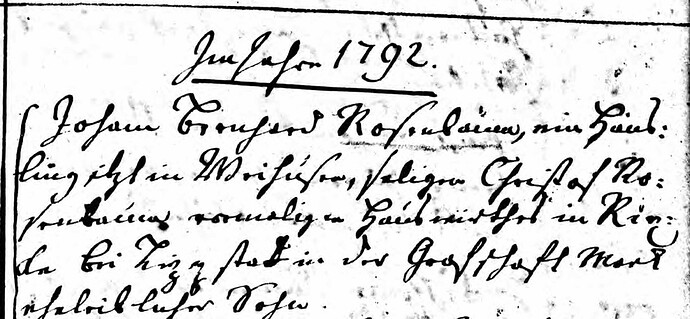 Suderburg Heirat 1792 ROSENBAUM, Johann Bernhard