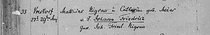 KB Bardowick Geborene 1798 Niegrau JF