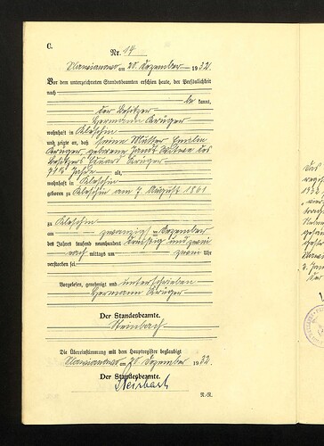 Emilie Krüger nee Jandt death 1932