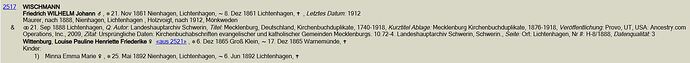 Wischmann in Ortsfamilienbuch Warnemünde von Masch