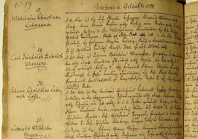 Taufe 1784 Eisleben Nicolai Christian Lebrecht