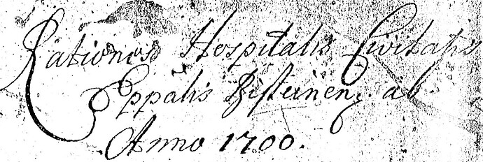 Aufnahme ins Hospital am 1700
