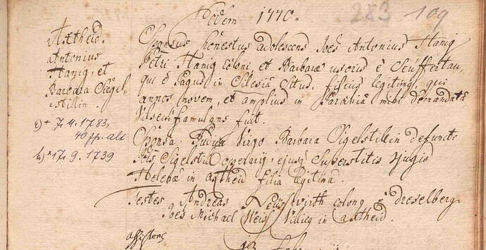 KB Vilseck; Bd. 5; Bild 285; Seite 109; 06.02.1770