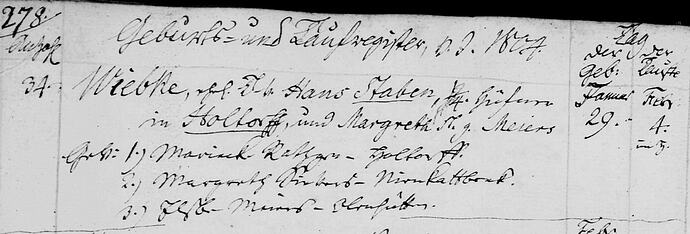 Staben, Wiebke geb. 29.Januar 1804 KB Nortorf