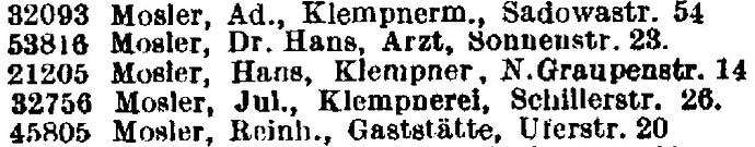 Mosler aus Breslau in Deutsches Reich - Reichstelefonbuch 1942 (Band II)