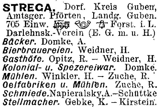 Strega in Reichsadressbuch für Industrie, Gewerbe und Handel, Band 1, 1898-1899, S. 1138
