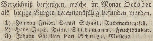Verzeichniß Bürgerrecht v. Okt. 1 1846