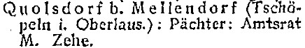 Quolsdorf bei Mellendorf in Adressbuch aller Länder Schlesien 1912