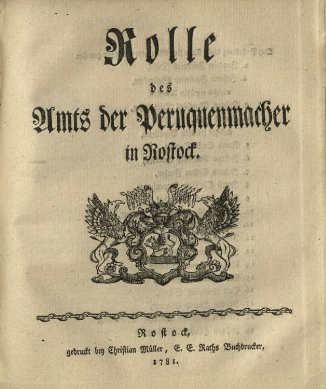 Rolle der Peruquenmacher in Rostock 1