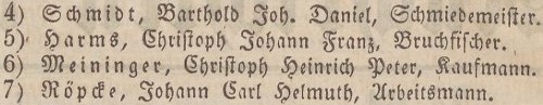 Verzeichniß Bürgerrecht v. Juli 2 1846