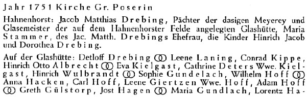 Jahr 1751 Kirche Gr. Poserin 1 Glashütten in Mecklenburg v. Ernst Ritter ZNF 1963 Jgg. 38 - 1970 Jgg. 45